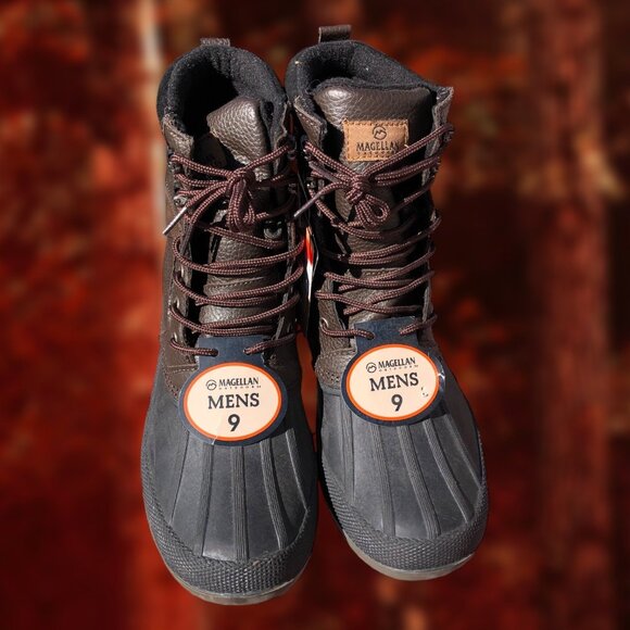 Magellan Men's Duck Boots Size 9D Leather & Man-Made Upper Waterproof New - Picture 2 of 7